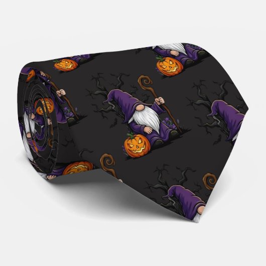Halloween Gnome Neck Tie Stropdas (Opgerold)
