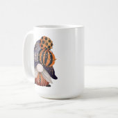 Halloween Gnome Paars & Oranje Koffiemok (Voorkant links)