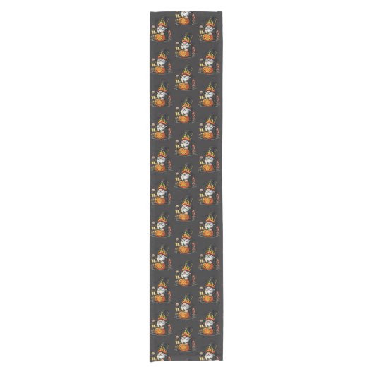 Halloween Gnome Table Runner Korte Tafelloper (Voorkant)