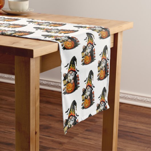 Halloween Gnome Table Runner Korte Tafelloper (Voorbeeld)