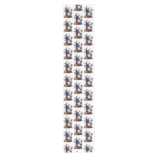 Halloween Gnome Table Runner Korte Tafelloper (Voorkant)