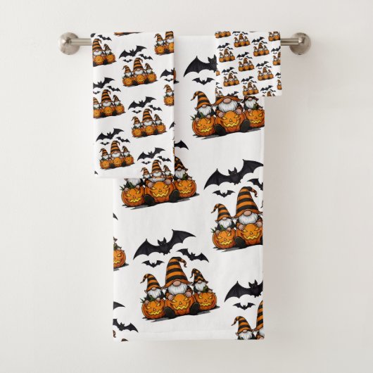 Halloween Gnome Towel Set Bad Handdoek (Insitu)