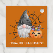 Halloween Gnome Trick or treat Bedankjes Labels (Achterkant)