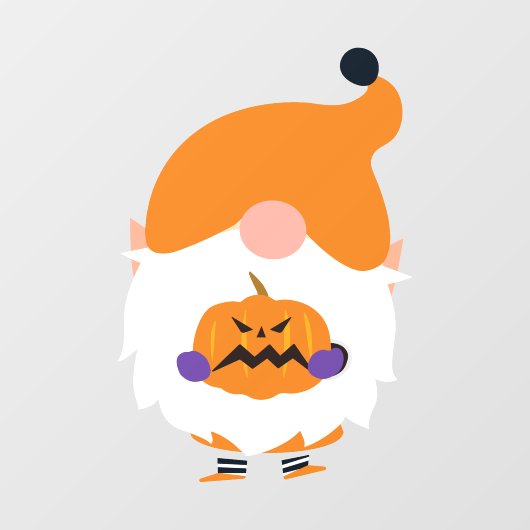 Halloween Gnome Window Cling Raamsticker (Vel)