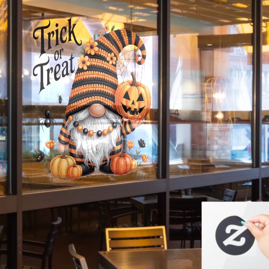 Halloween Gnome Window Cling Raamsticker (Restaurant Raam)