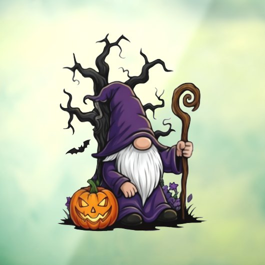 Halloween Gnome Window Cling Raamsticker (Vel 3)