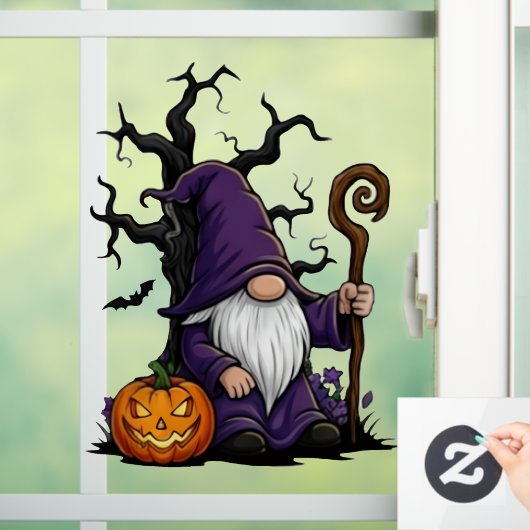 Halloween Gnome Window Cling Raamsticker (Huis)