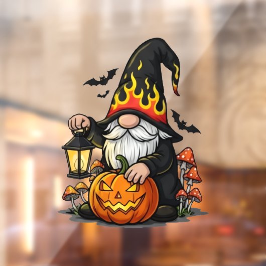 Halloween Gnome Window Cling Raamsticker (Vel 2)