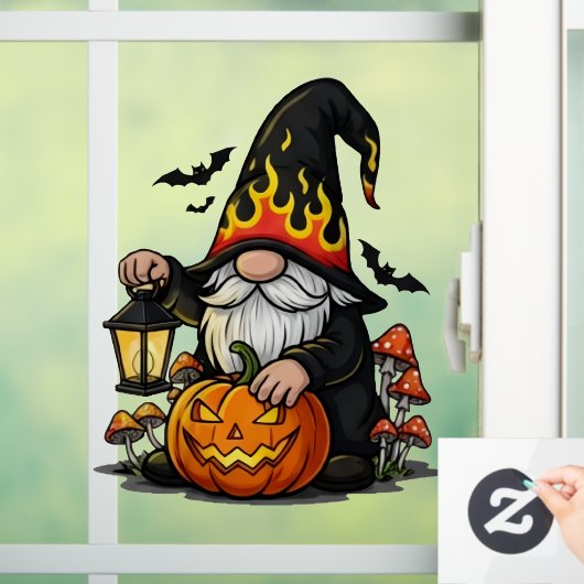 Halloween Gnome Window Cling Raamsticker (Huis)