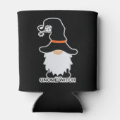 Halloween Gnome Witch White Hair Black Pet Blikjeskoeler (Achterkant)