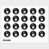 Halloween Gnome Witch White Hair Black Pet Ronde Sticker (Vel)