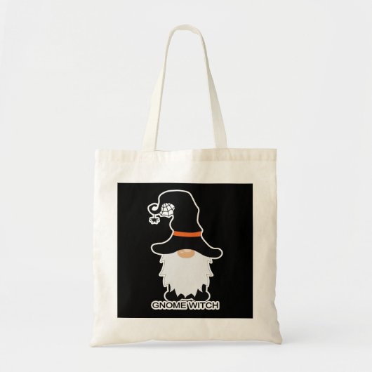 Halloween Gnome Witch White Hair Black Pet Tas Ba (Voorkant)