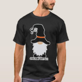 Halloween Gnome Witch White Hair Black Pet Unisex T-shirt (Voorkant)