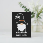 Halloween Gnome Witch White Hair Invite Briefkaart (Staand voorkant)