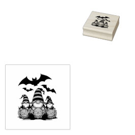 Halloween Gnome Wood Art Stamp Rubberstempel