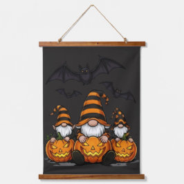 Halloween Gnome Wood Topped Wall Tapestry Hangend Wandkleed