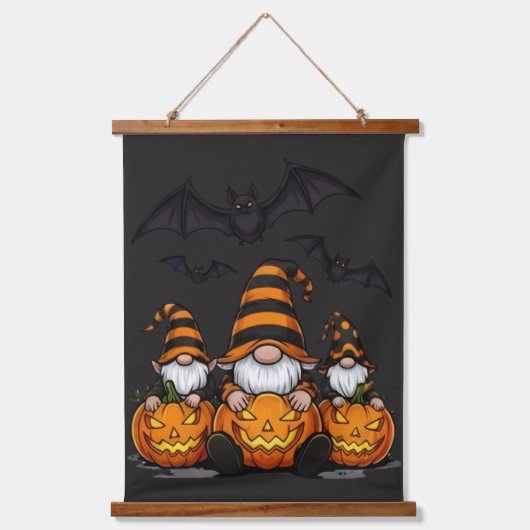 Halloween Gnome Wood Topped Wall Tapestry Hangend Wandkleed (Voorkant)