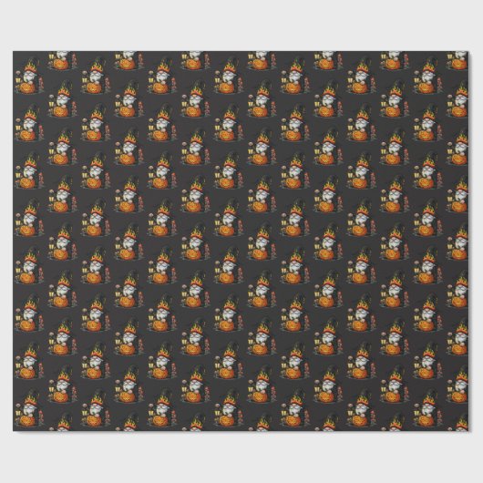 Halloween Gnome Wrapping Paper Cadeaupapier (Vlak)