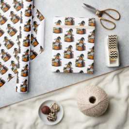 Halloween Gnome Wrapping Paper Cadeaupapier