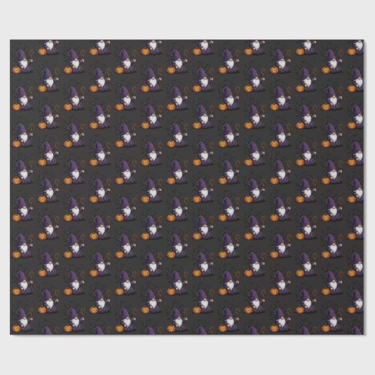 Halloween Gnome Wrapping Paper Cadeaupapier (Vlak)