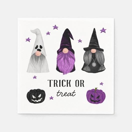 Halloween gnomen en pompoen. Trick or treat Servet (Voorkant)