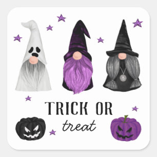 Halloween gnomen en pompoen. Trick or treat Vierkante Sticker