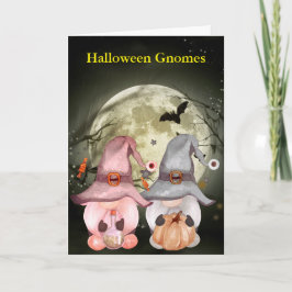 Halloween Gnomen Full Moon Family Note-kaarten Notitiekaartje