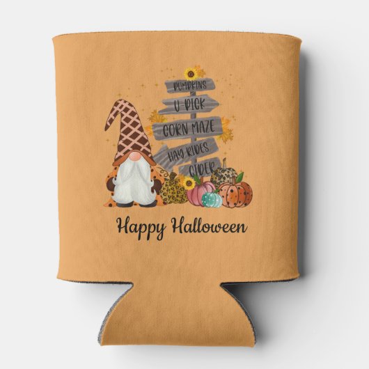 Halloween Gnomen, Herfst, pompoenen, Halloween Par Blikjeskoeler (Achterkant)