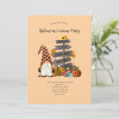 Halloween Gnomen, Herfst, pompoenen, Halloween Par Kaart (Staand voorkant)