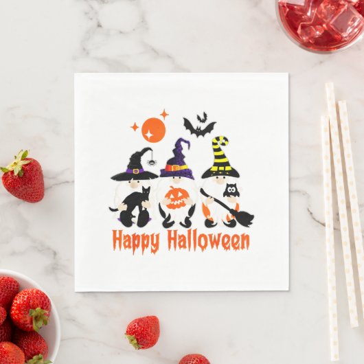 Halloween Gnomes Cute Autumn Pumpkin Herfst Servet (Insitu)