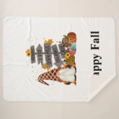 Halloween Gnomes, Happy Herfst, Pumpkins, Hayrides Sherpa Deken (Voorkant (horizontaal))