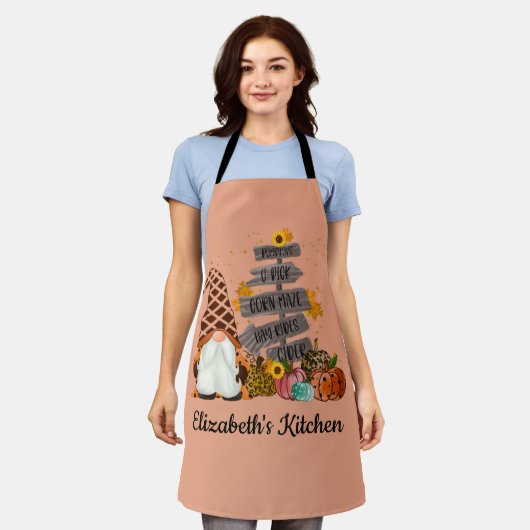 Halloween Gnomes, Herfst, pompoenen Apron Schort (Gedragen)
