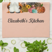 Halloween Gnomes, Herfst, pompoenen Theedoek (Gevouwen)