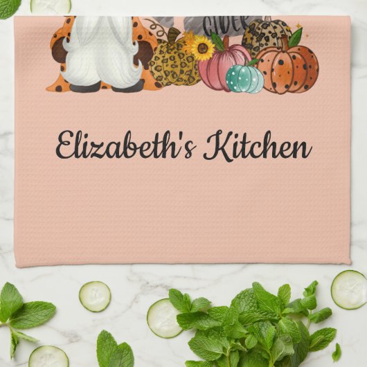 Halloween Gnomes, Herfst, pompoenen Theedoek (Gevouwen)