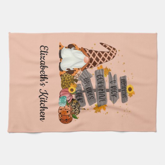 Halloween Gnomes, Herfst, pompoenen Theedoek (Horizontaal)