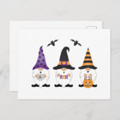 Halloween Gnomes Paars Sinaasappel Briefkaart (Voorkant / Achterkant)