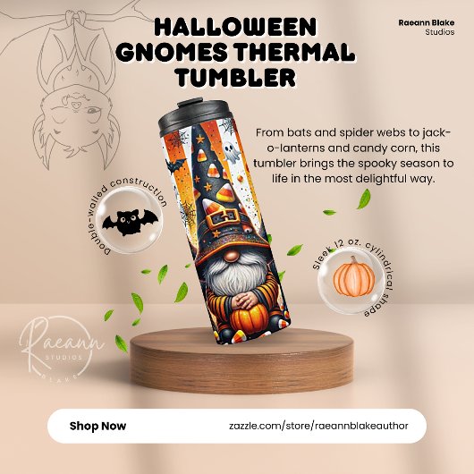 Halloween Gnomes Thermal Tumbler Thermosbeker