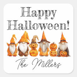 Halloween Gnomes Vierkante Sticker