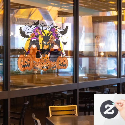 Halloween Gnomes Window Cling Raamsticker (Restaurant Raam)