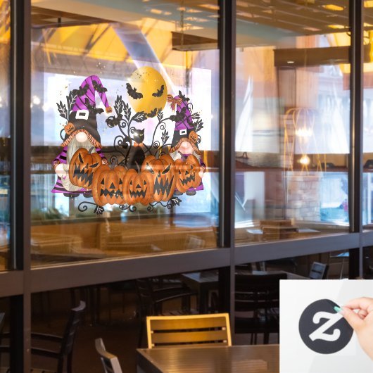 Halloween Gnomes Window Cling Raamsticker (Restaurant Raam)