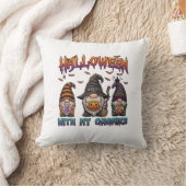 Halloween Gnomies Drie Gnomes Heksenhoed Pompoen_1 Kussen (Deken)
