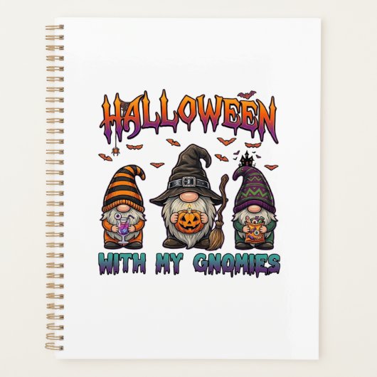 Halloween Gnomies Drie Kabouters Heksenhoed Pompoe Planner (Voorkant)