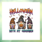 Halloween Gnomies Drie Kabouters Heksenhoed Pompoe Raamsticker (Vel 3)