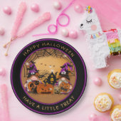 Halloween Gnones Pumpkins Spiderweb Haunted House Papieren Bordje (Feest)