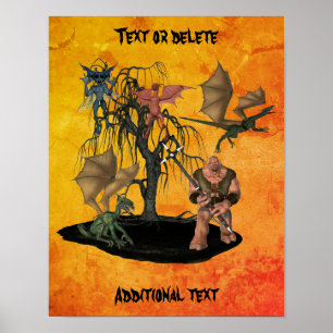 Halloween Goblin Creatures Gepersonaliseerd Poster