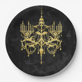 Halloween Gold Faux-Glitter kroonluchter Papieren Bordje