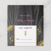 Halloween Gold Glitter Skulls & Champagne Plaatskaartje (Buitenkant ongevouwen)