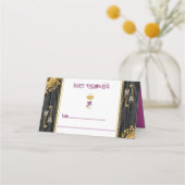 Halloween Gold Glitter Skulls & Champagne Plaatskaartje (Voorkant)