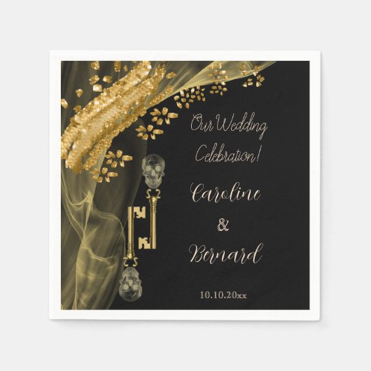 Halloween Gold Nuggets & Spooky Skull Keys Servet (Voorkant)