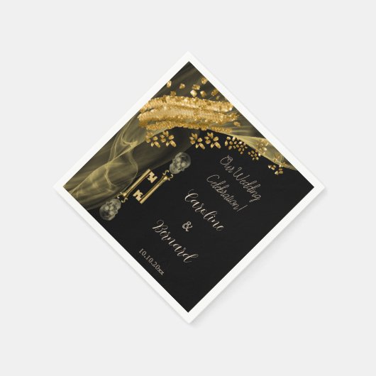 Halloween Gold Nuggets & Spooky Skull Keys Servet (Hoek)